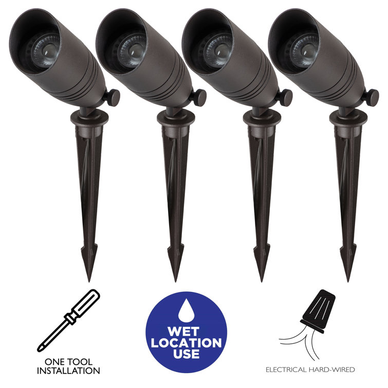 Dark Bronze Low Voltage Outdoor Landscape Spot Light Pack