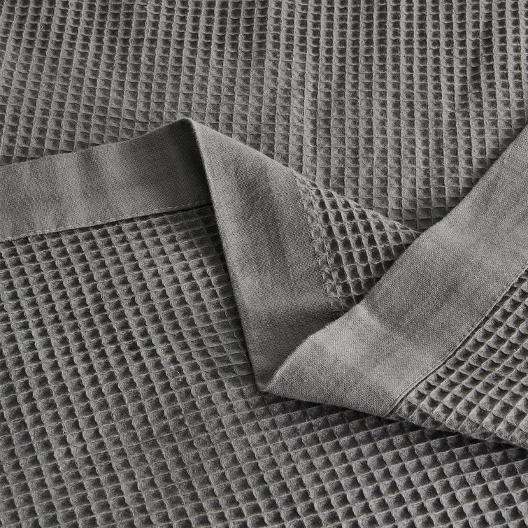 Light Gray Queen Cotton Waffle Weave Blanket