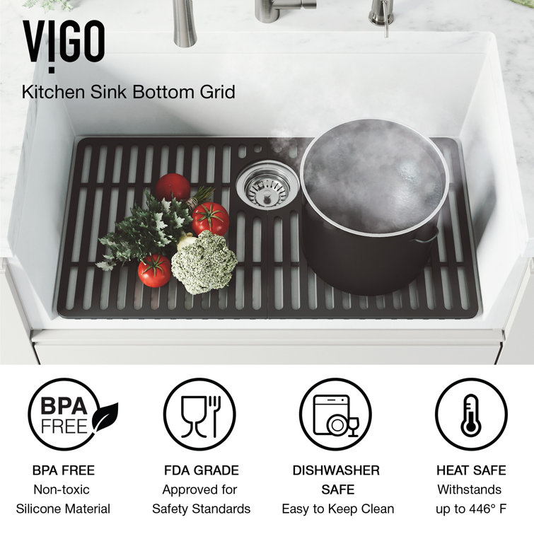 Matte Black Silicone Kitchen Sink Protective Grid