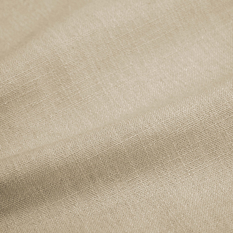 Twin Linen Sandstone Upholstered Bed with Pine Frame