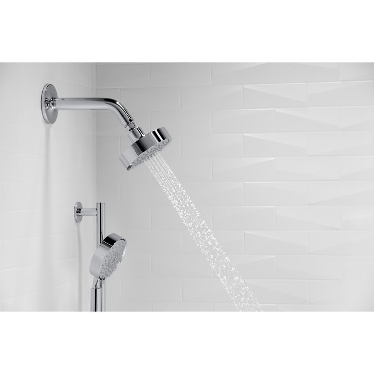 Polished Chrome Dual Head Adjustable Wall Mounted Shower Kit