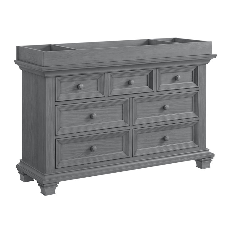 Gray Wooden Baby Changing Topper for Dresser