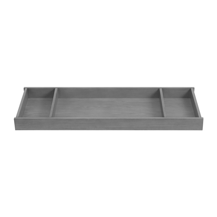 Gray Wooden Baby Changing Topper for Dresser