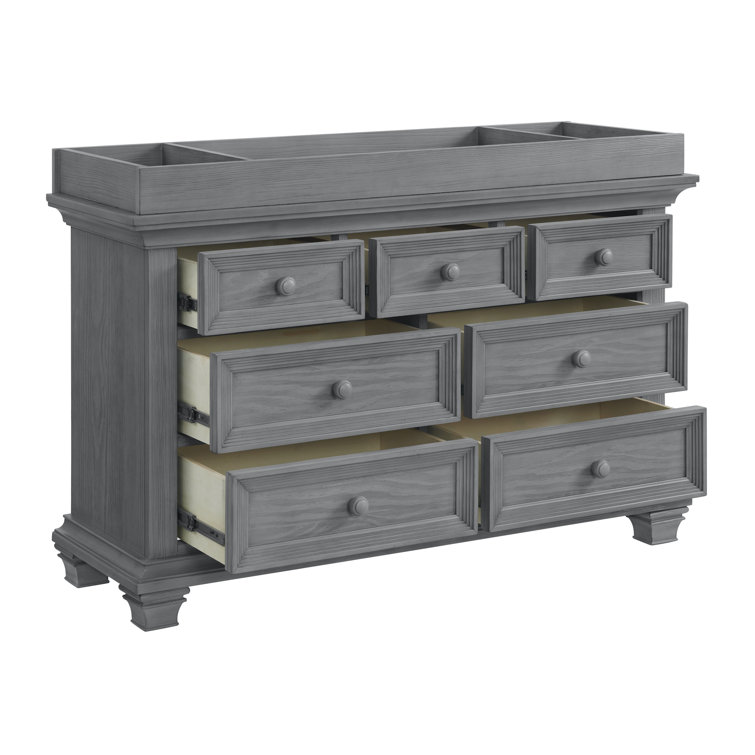 Gray Wooden Baby Changing Topper for Dresser