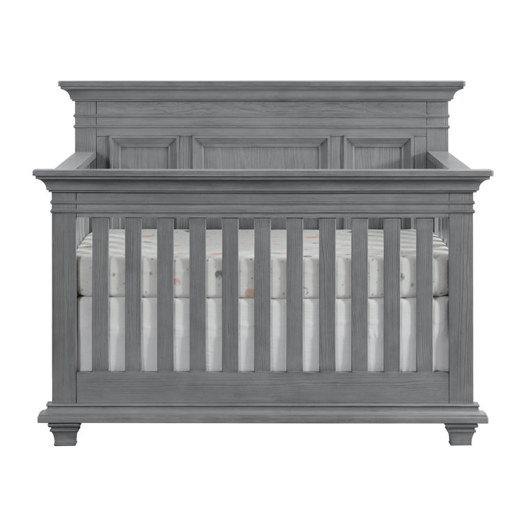 Dusk Gray Solid Wood 4-in-1 Convertible Crib