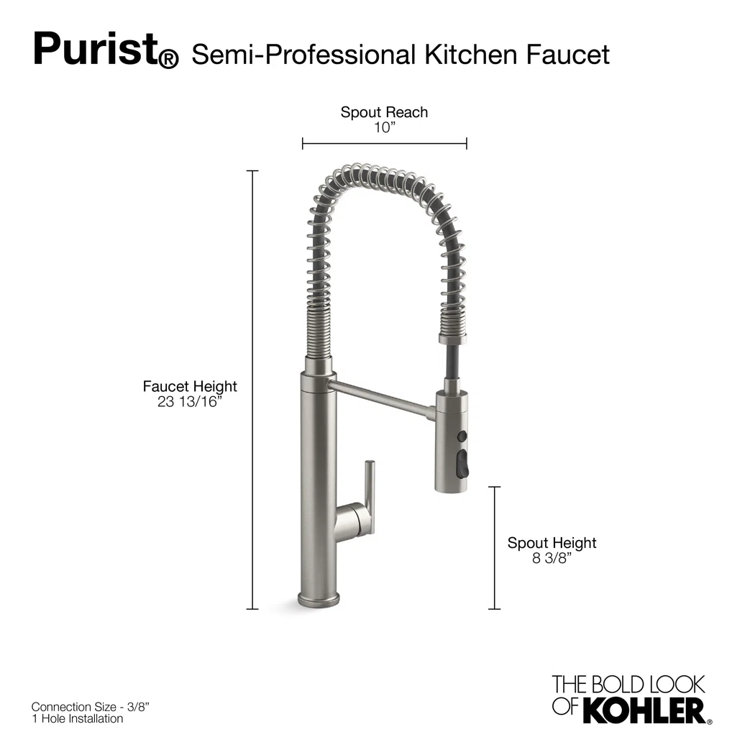 Stainless Steel Single Handle Kitchen Faucet with Pull-out Spray