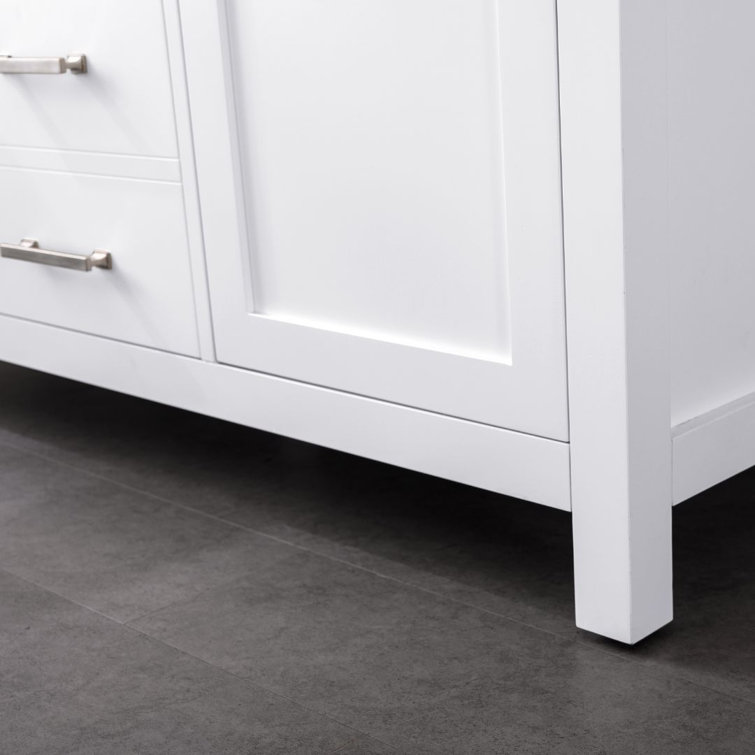 Jasper 54" White Double Freestanding Vanity with Carrara Top