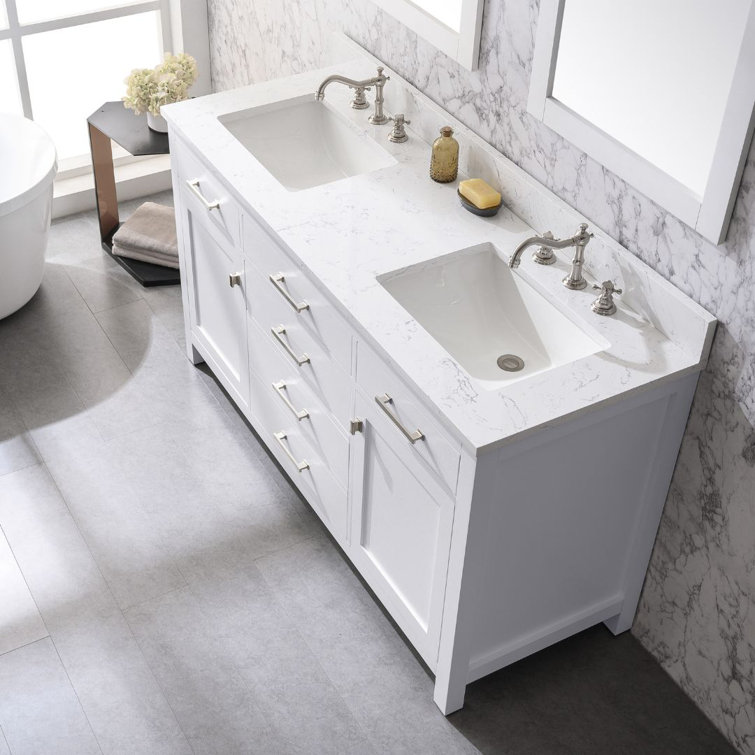 Jasper 60'' White Double Freestanding Bathroom Vanity