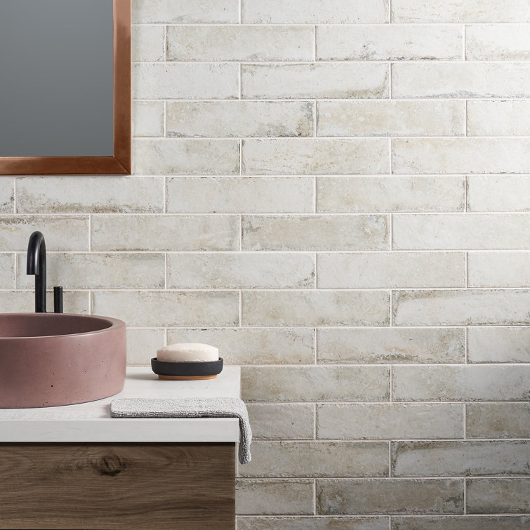 Ravello 3" x 12" Natural White Porcelain Wall and Floor Tile