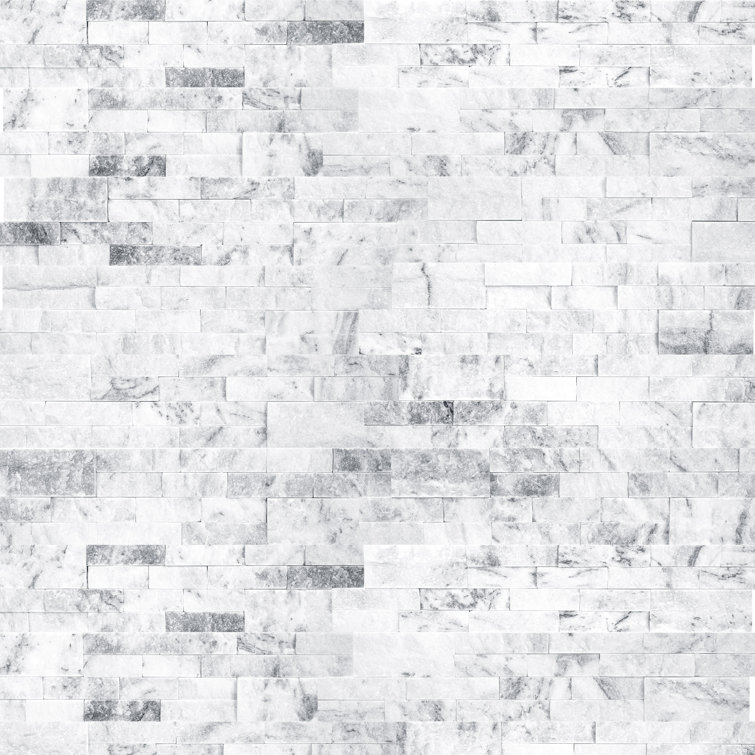 Arabescato Carara 24" x 6" Natural Marble Stacked Stone Wall Tile