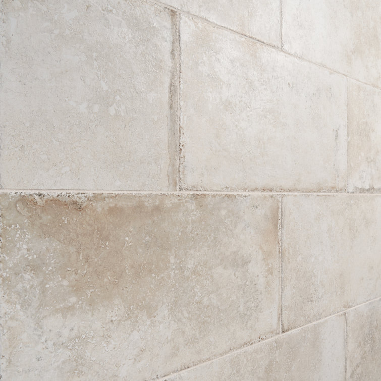 Ravello 12" x 24" White Porcelain Stone Look Tile