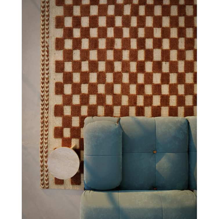 Azle Brown and Beige Handwoven Wool Rug