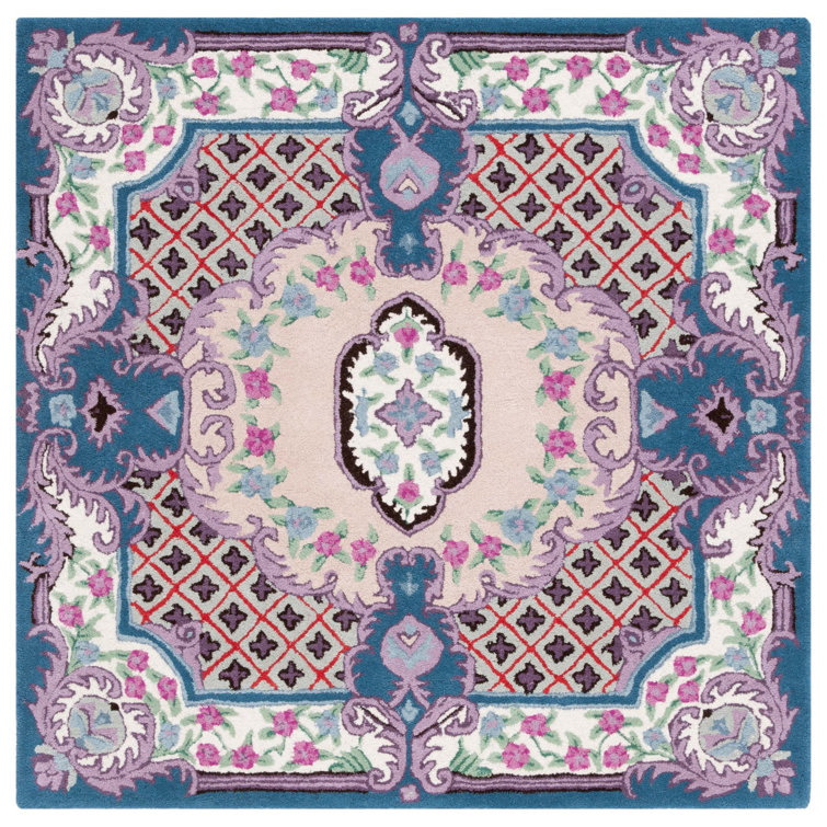 Ivory Elegance Hand-Tufted Wool and Viscose 5' Square Rug