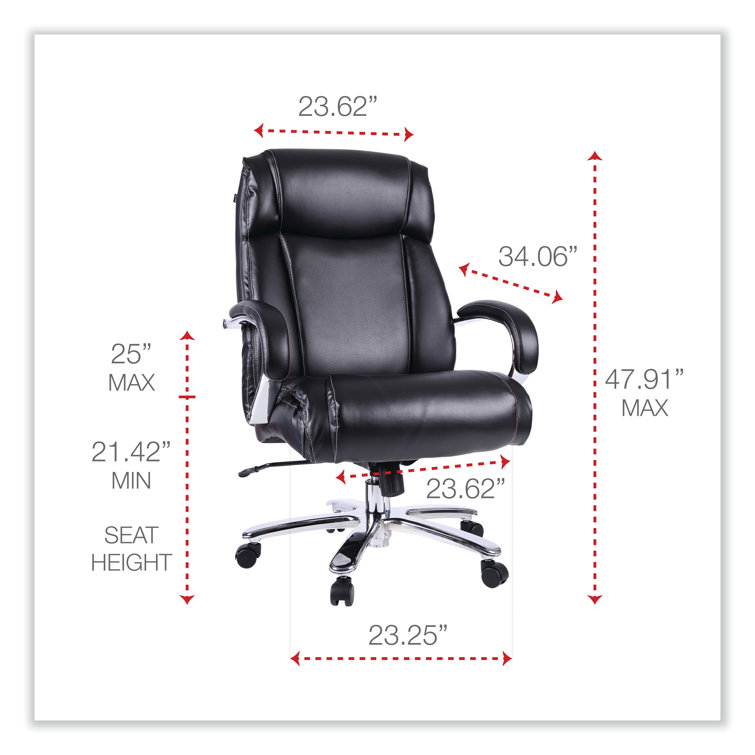 Maxxis Series Black Leather Executive Chair with Chrome Base