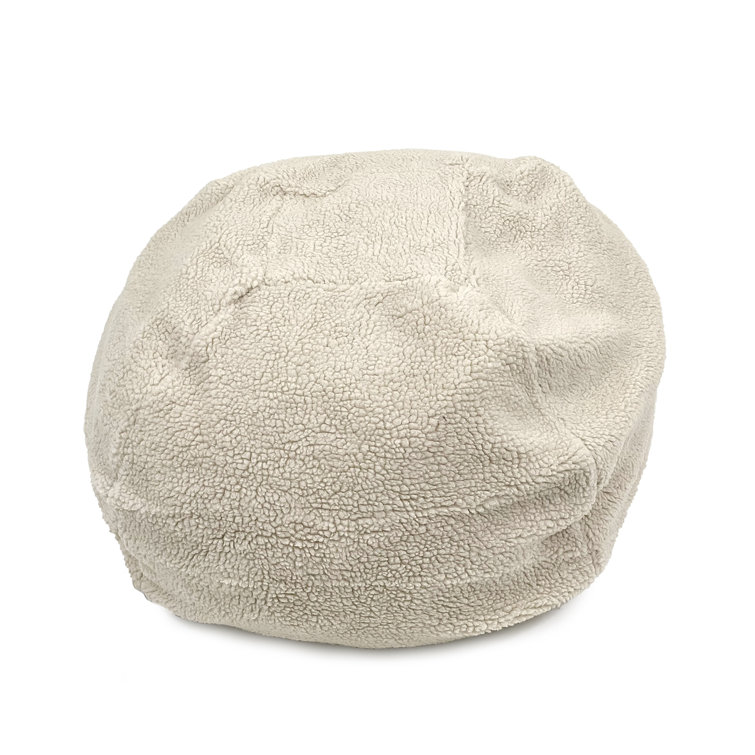 X-Large Beige Sherpa Puff Ball Dog Bed