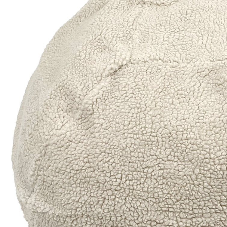 X-Large Beige Sherpa Puff Ball Dog Bed
