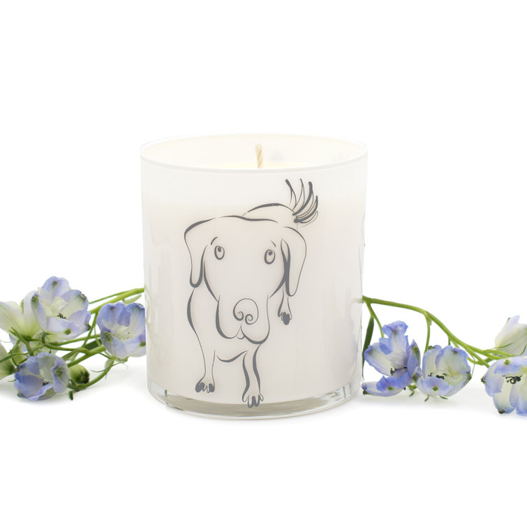 Fresh Rain Scented Soy Jar Candle with Dog Design