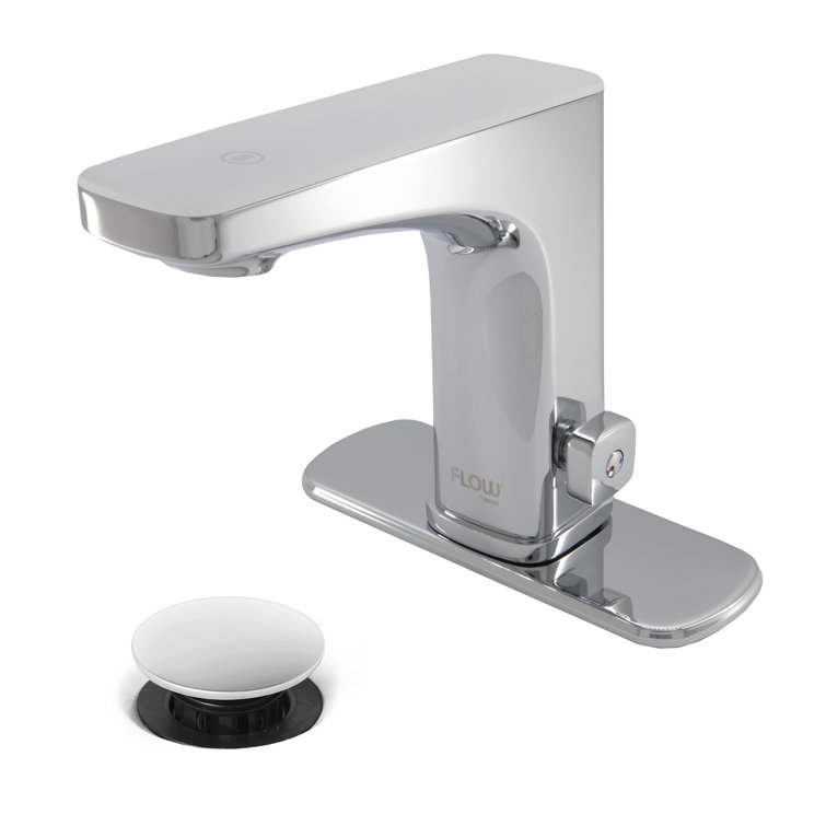 Chrome Touchless Bathroom Faucet with Drain Assembly