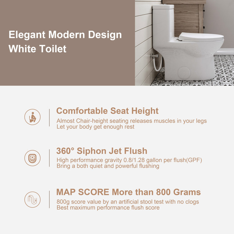 Greta White Vitreous China Dual-Flush Elongated Toilet