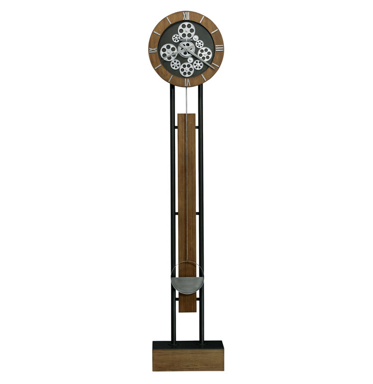 Amber Brown and Charcoal Gray Industrial Grandfather Clock