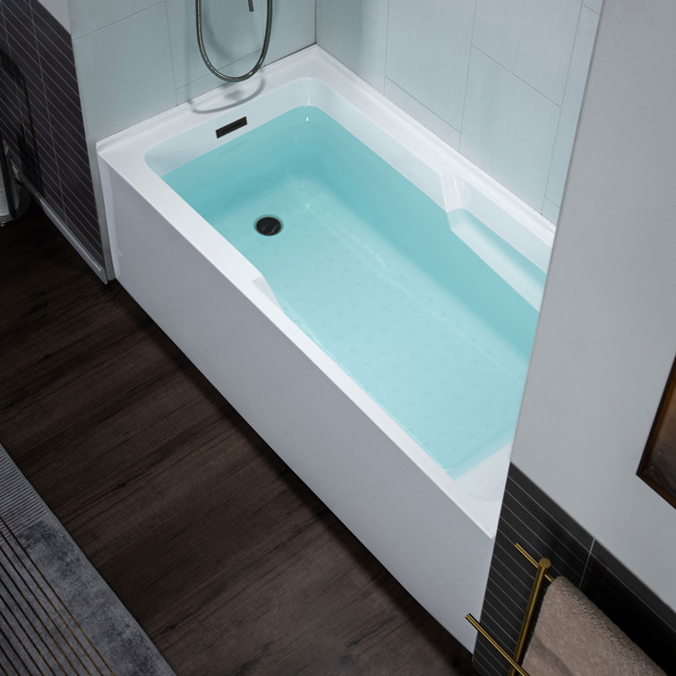 Flint 60'' x 30'' White Acrylic Alcove Soaking Bathtub