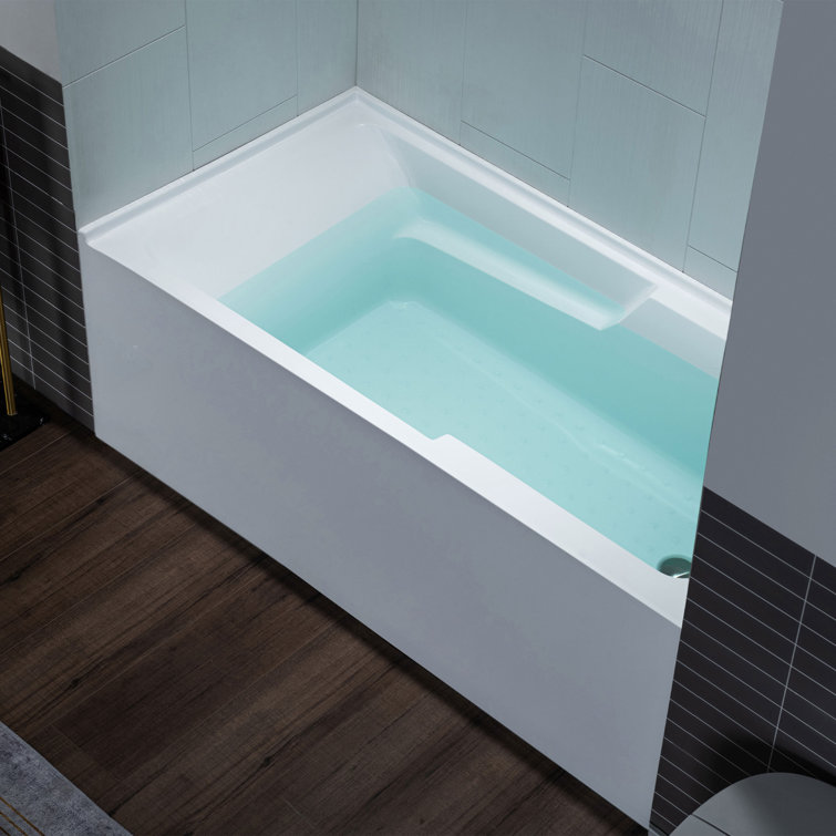 Vine 60'' White Acrylic Alcove Soaking Bathtub