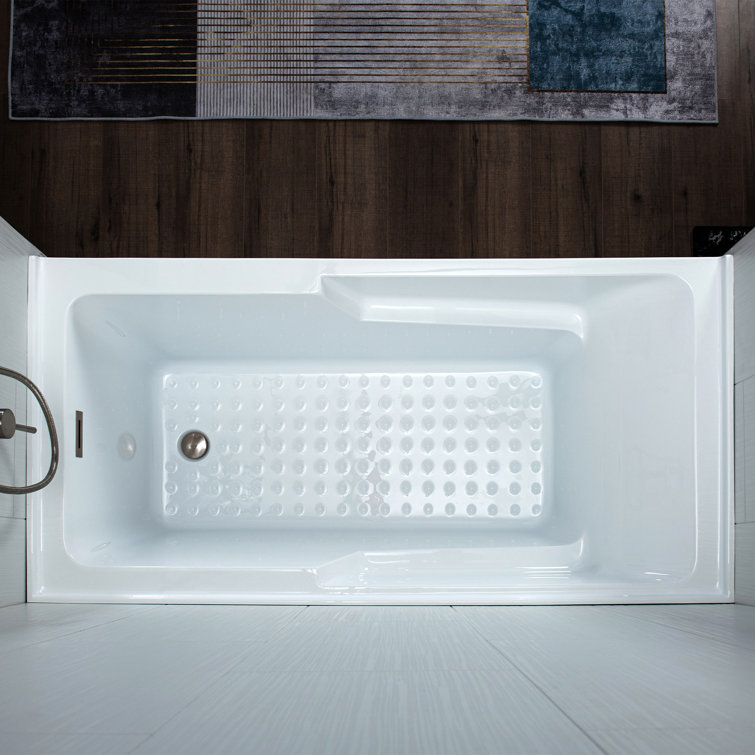 Vine 60'' White Acrylic Alcove Soaking Bathtub