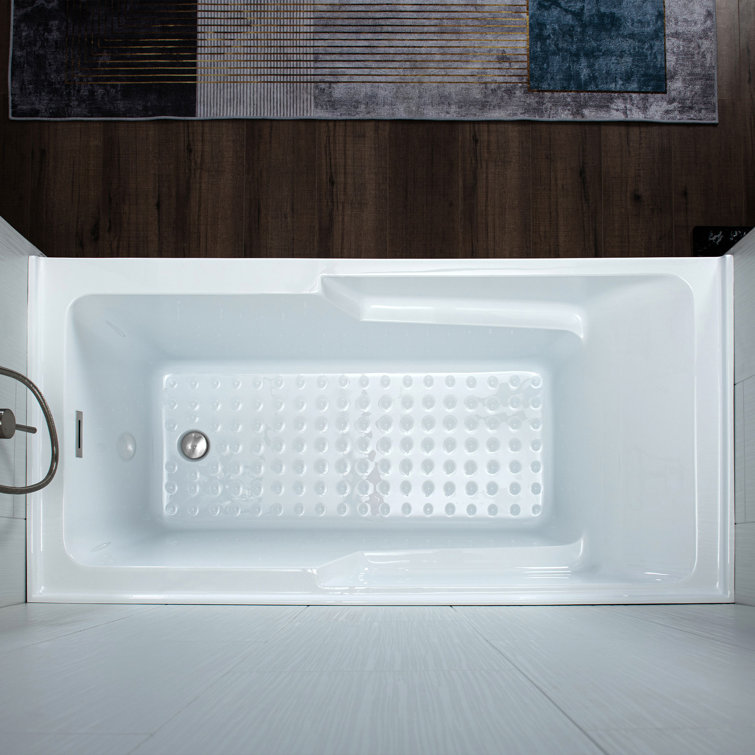 Vine 60'' x 30'' White Acrylic Alcove Soaking Bathtub