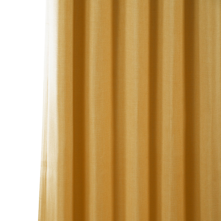 Dandelion Gold Faux Linen Blackout Curtain Panel, 100" x 84"