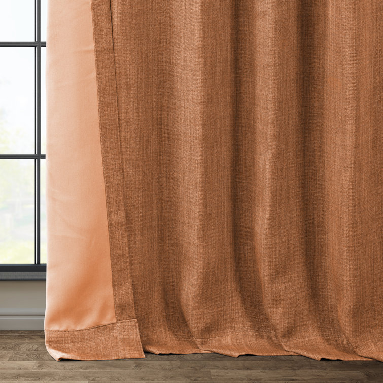 Denim Blue Faux Linen Blackout Curtains, 100" x 84"
