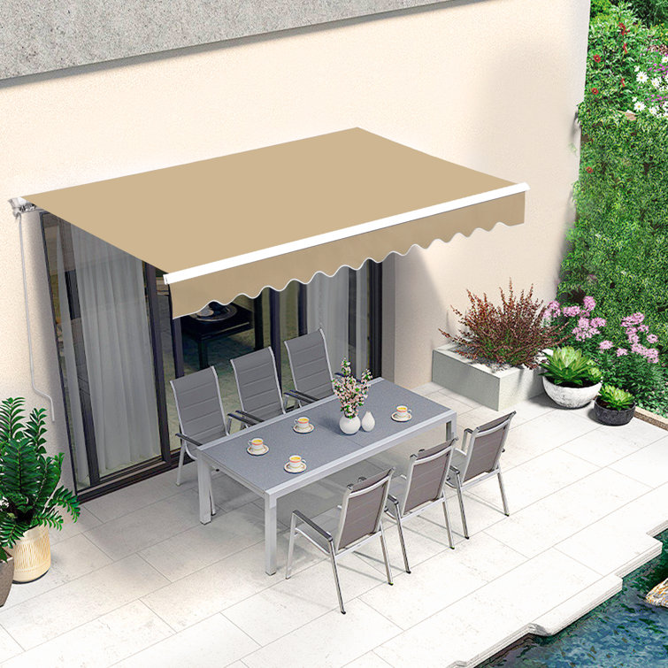 Beige Polyester Water-Resistant Patio Awning Fabric Replacement