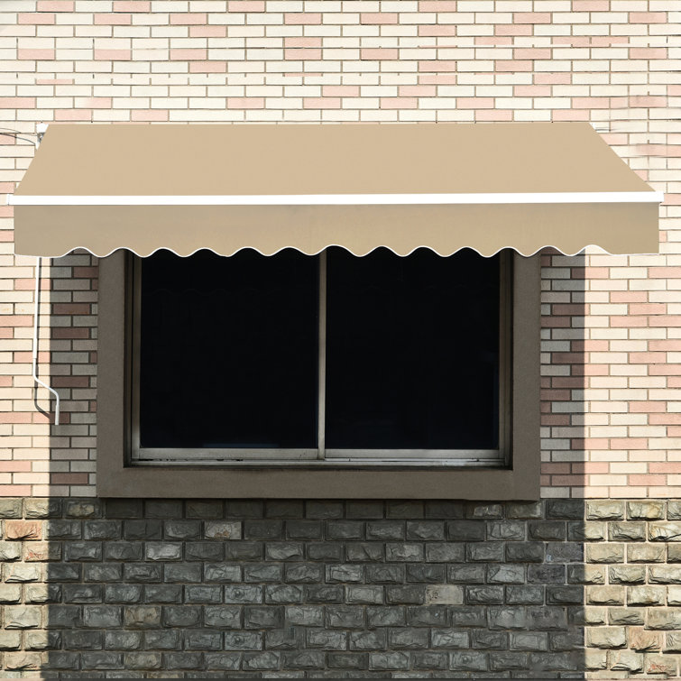 Beige Polyester Water-Resistant Patio Awning Fabric Replacement