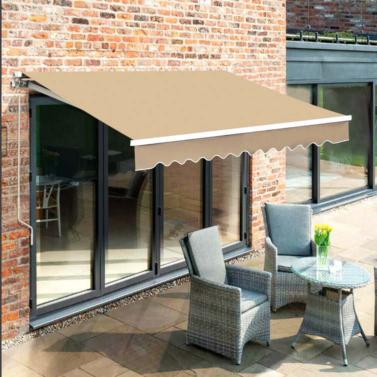 Beige Polyester Water-Resistant Patio Awning Fabric Replacement