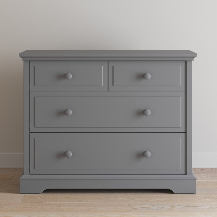 Cool Gray 3-Drawer Nursery Dresser with English Dovetail Construction
