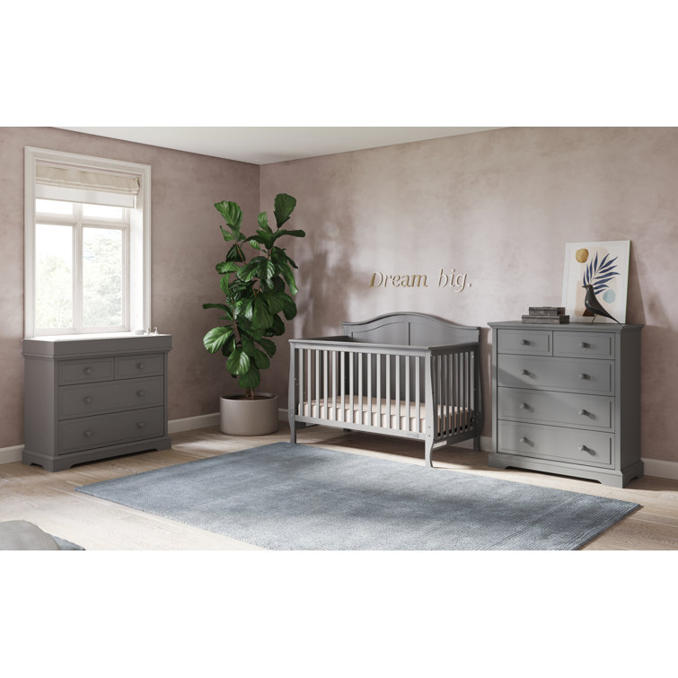 Cool Gray 3-Drawer Nursery Dresser with English Dovetail Construction