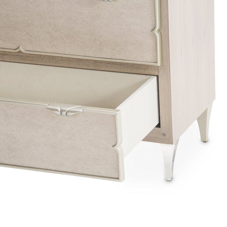 Cream Transitional 6-Drawer Vertical Dresser with Soft Close