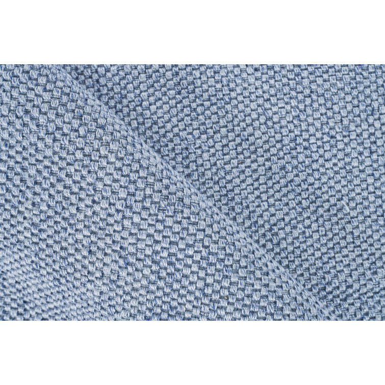 Handmade Light Blue Rectangular Recycled P.E.T. Area Rug