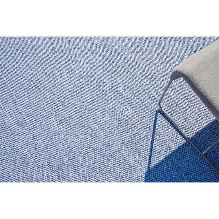 Handmade Light Blue Rectangular Recycled P.E.T. Area Rug