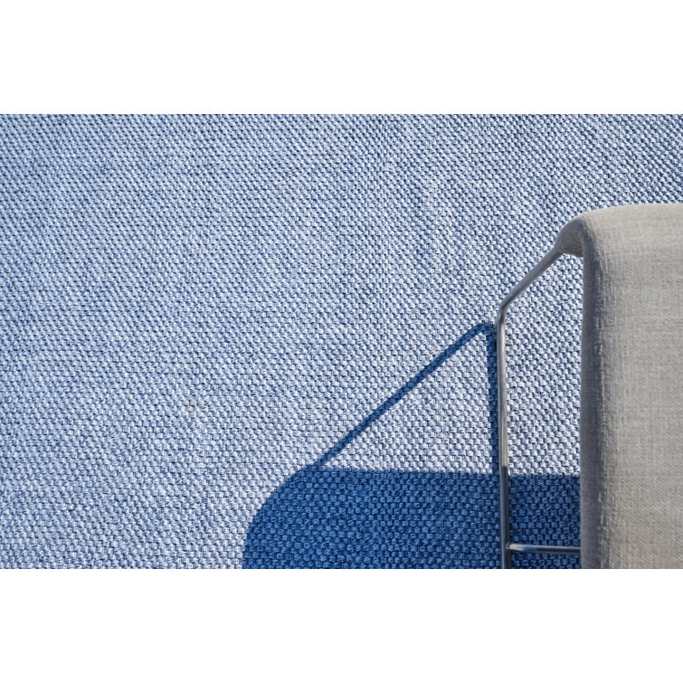 Handmade Light Blue Rectangular Recycled P.E.T. Area Rug
