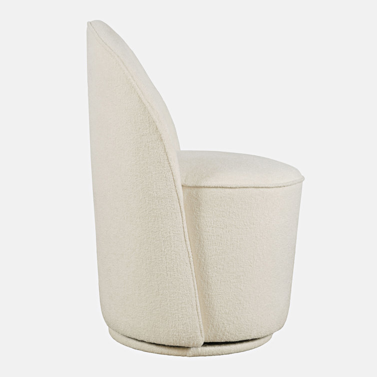Natural Upholstered Swivel Parsons Side Chair Set