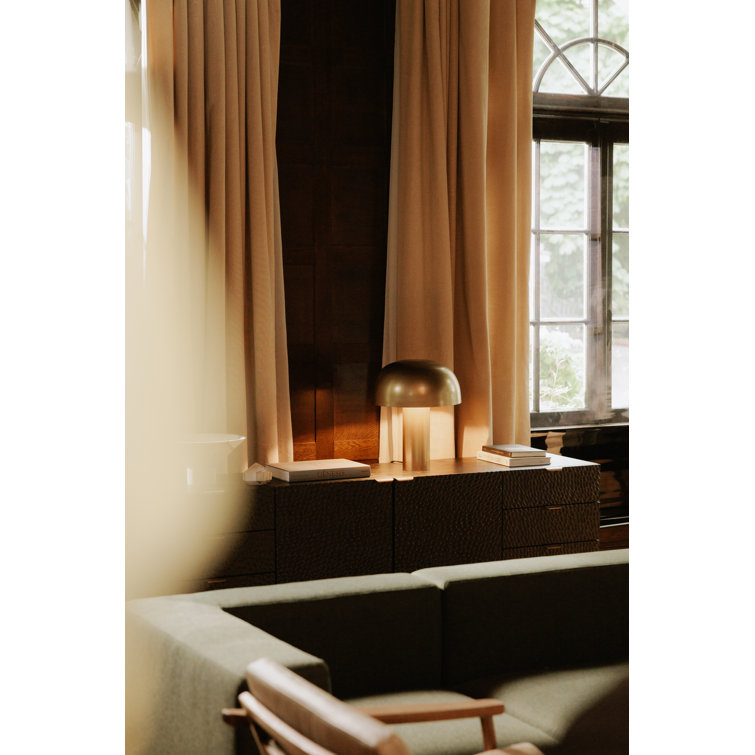 Breu Black Oak and Gold Iron 6-Drawer Sideboard