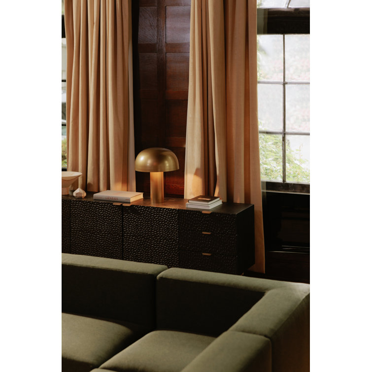 Breu Black Oak and Gold Iron 6-Drawer Sideboard