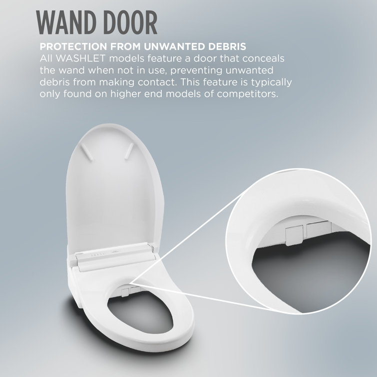 Cotton White Elongated Electronic Bidet Toilet Seat