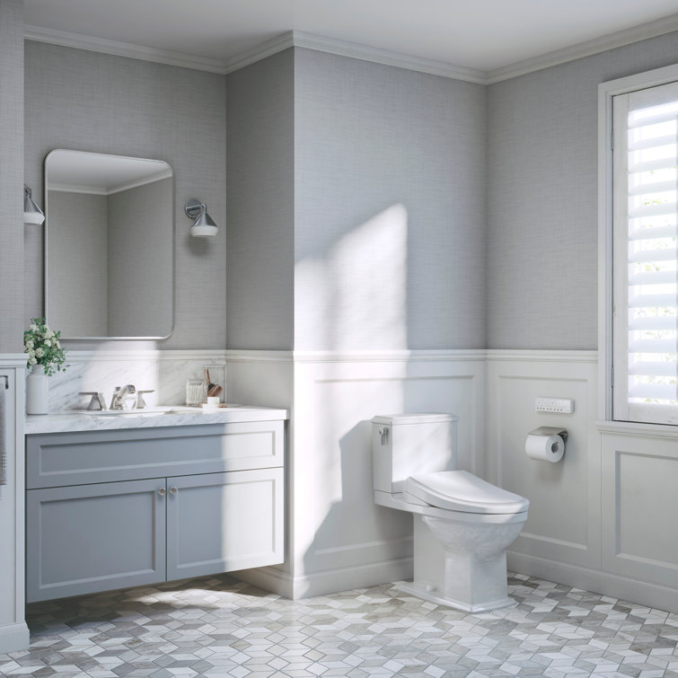 Cotton White Elongated Electronic Bidet Toilet Seat