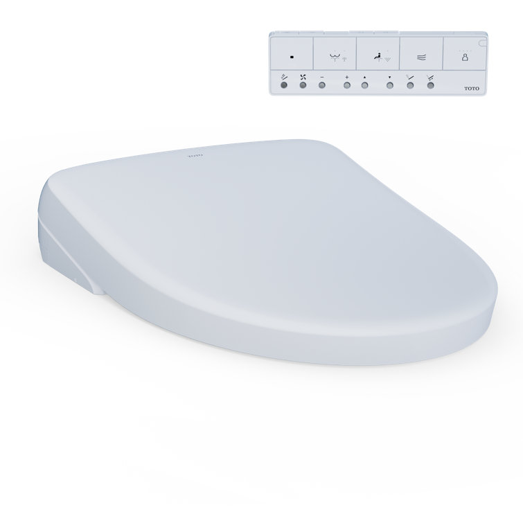 Cotton White Elongated Electronic Bidet Toilet Seat