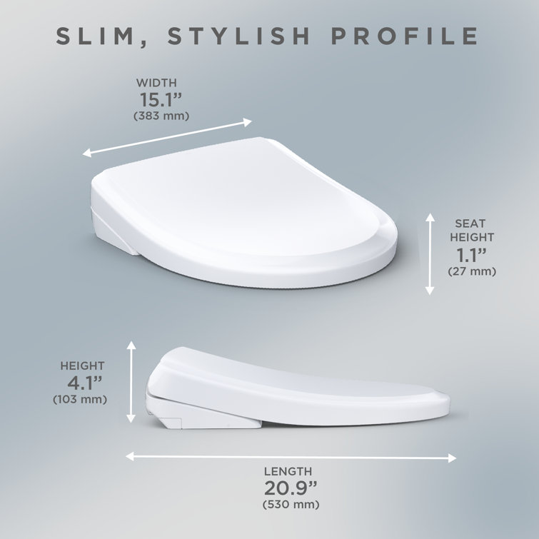 Cotton White Elongated Electronic Bidet Toilet Seat