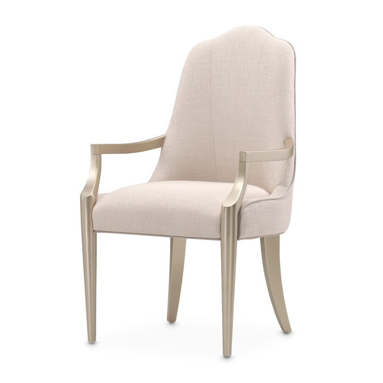 Blush Maple 9-Piece Dining Set with Pearl Upholstered Chairs