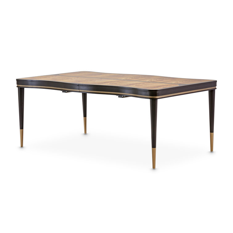 Malibu Crest Mahogany and Gold Extendable Dining Table