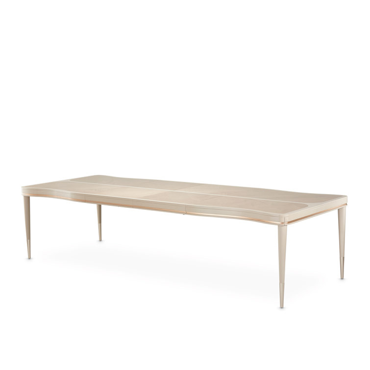 Blush Beige Extendable Rectangular Wood Dining Table
