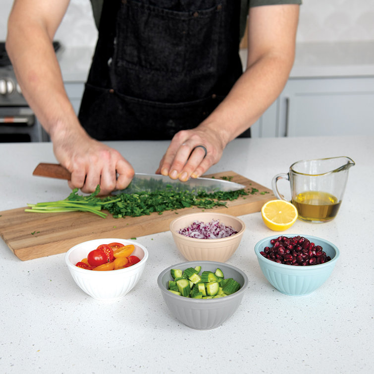 Earth-Tone Melamine Mini Prep and Serve Bowl Set, 4-Piece